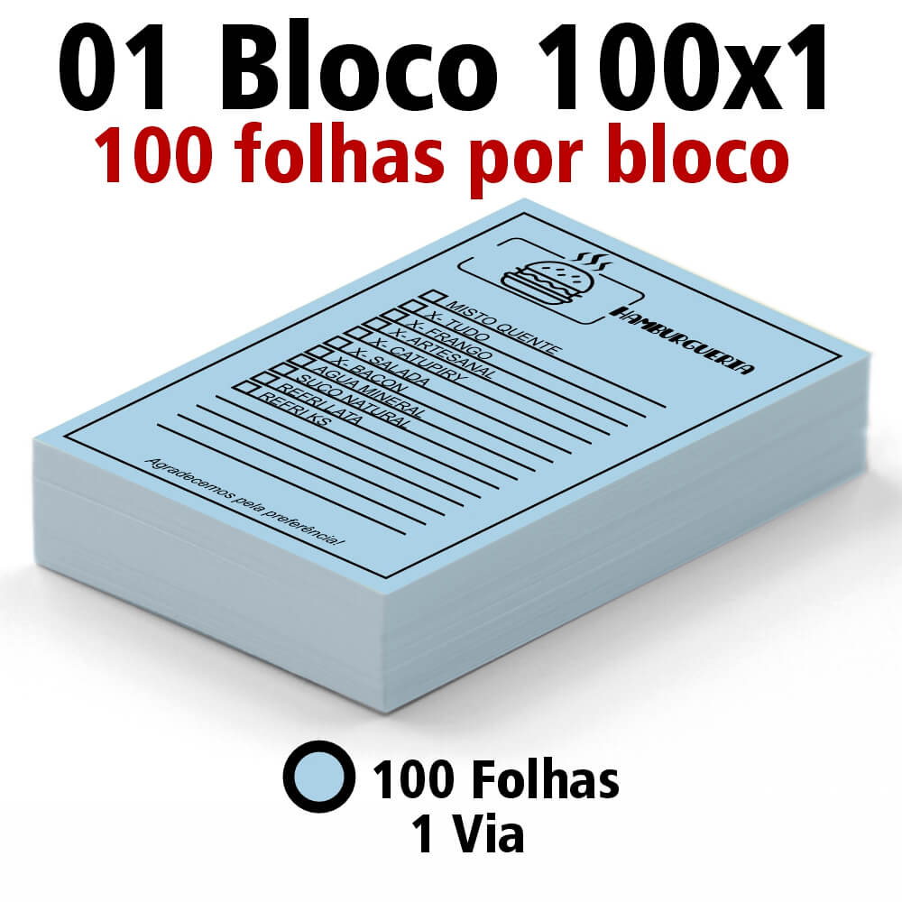 BLOCOS, COMANDAS, RECEITUÁRIOS E TALÕES